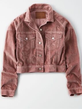 AMERICAN EAGLE WOMEN BROWN CORDUROY TRUCKER JACKET Size M